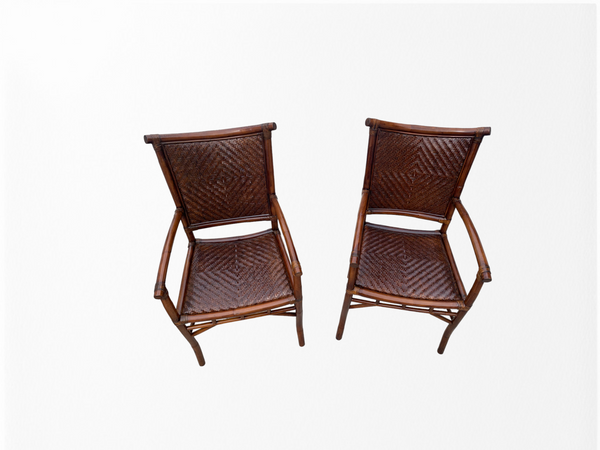 Vintage SELAMAT Designs Cane and Thatch Chairs - a Pair