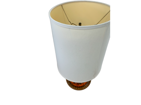 MCM Ceramic and Wood Drip Glaze Lava Lamp