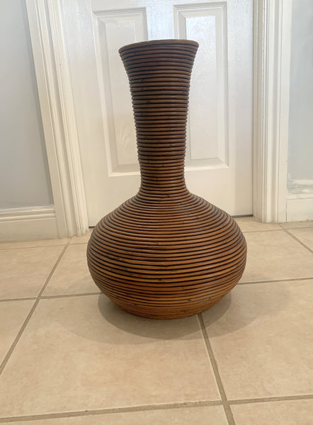 Mid-Century Crespi Style Pencil Reed Vase 24" tall