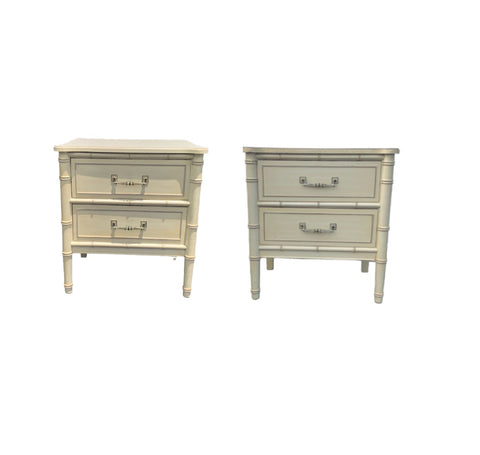 Henry Link Bali Hai Faux bamboo nightstand 2 drawers ONE PAIR