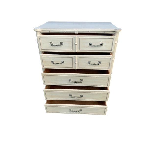 Henry Link Bali Hai Hollywood Regency Faux Bamboo Chest 5 drawers