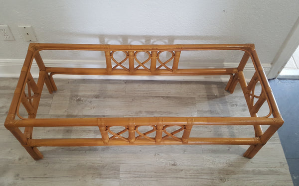 Bent Bamboo and rattan coffee table