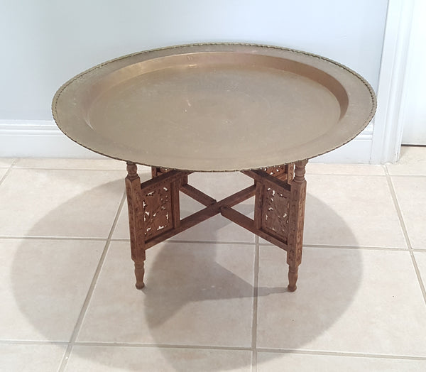Antique Brass Asian-Indian Folding Coffee Table