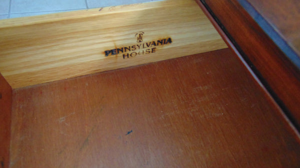 Vintage Pennsylvania House Chippendale Solid Cherry Wood Secretary Desk