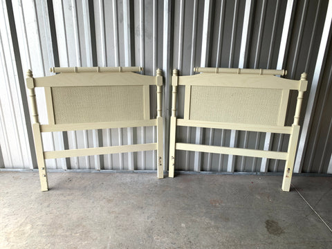 Set of 2 Low Faux Bamboo and Rattan Twin Headboards Henry Link Style