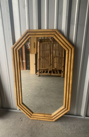 Faux Bamboo Octagonal Wall Mirror