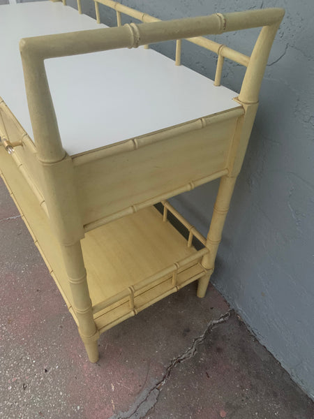 Thomasville Allegro faux bamboo bar cart Fretwork server
