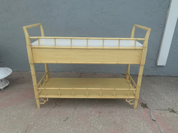Thomasville Allegro faux bamboo bar cart Fretwork server