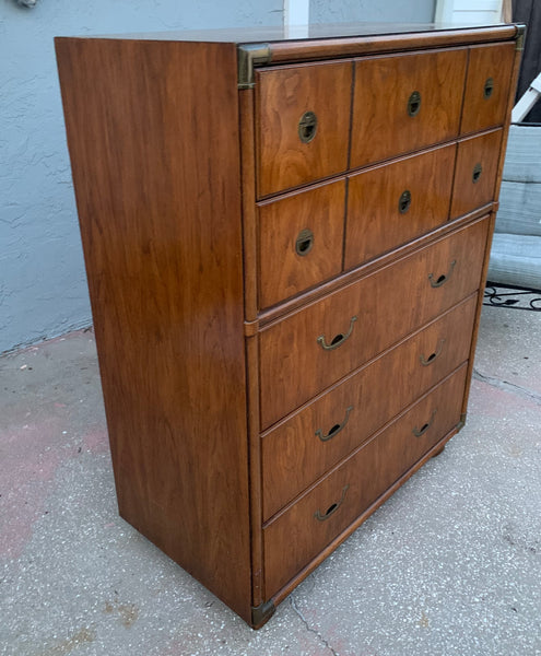 American Drexel Campaign Chest of Drawers Dresser Accolade Mahogany