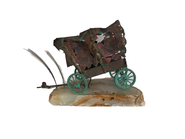 Brian Bijan Metal Sculpture Covered Wagon