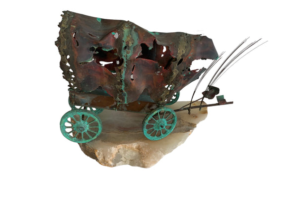 Brian Bijan Metal Sculpture Covered Wagon