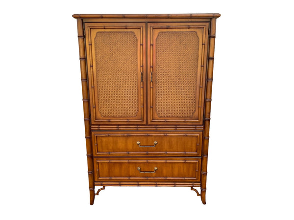 Vintage Dixie Faux Bamboo Tahiti Armoire Shipping NOT Included