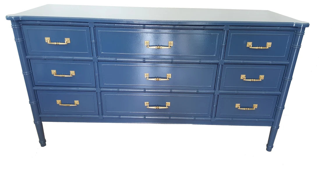Henry Link Hali Bai Collection Faux Bamboo Dresser navy DEG Furniture Designs Henry Link Hali Bai Collection Faux Bamboo Dresser navy DEG Furniture Designs
