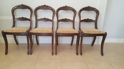 Late 20th Century Vintage Tell City Duncan Phyfe Style Rose-Back Walnut Chairs 4
