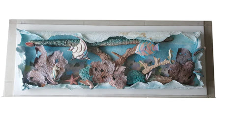 Kevin Kichar Fabric and Papermaking Coral reef Maquette Board One of a kind