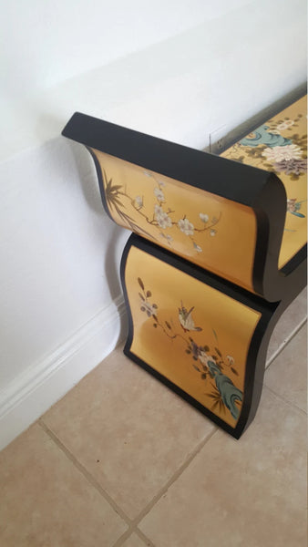 Oriental Furniture Asian Gold and Black Accent Bench