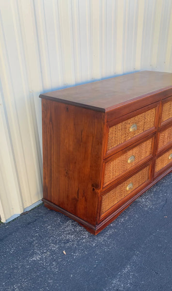 Pier 1 imports Pyramid collection wicker and wood 6 drawer dresser