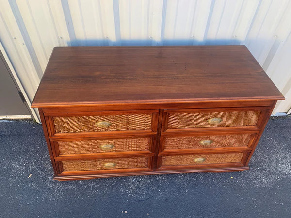 Pier 1 imports Pyramid collection wicker and wood 6 drawer dresser