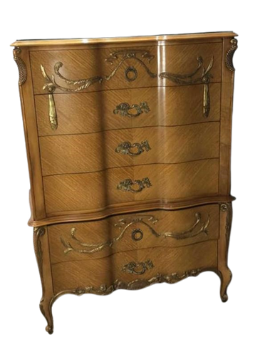 Romweber French Louis XV Burl Wood Highboy Chest of drawers