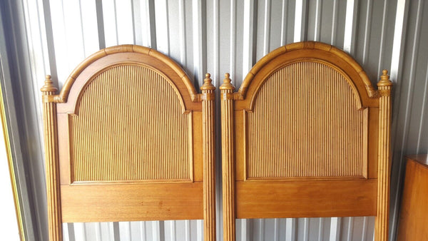Tommy Bahama Beach House Belle Isle Bamboo Split Twin Headboards with Finials