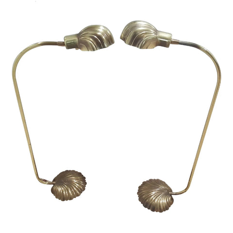 Vintage Brass Seashell Clam Shell FLOOR Lamp Swivel Light a pair