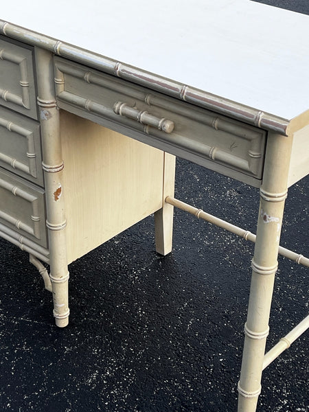 Dixie Aloha Faux Bamboo Desk 20th Century Boho Chic SHIPPING NOT INCLUDED