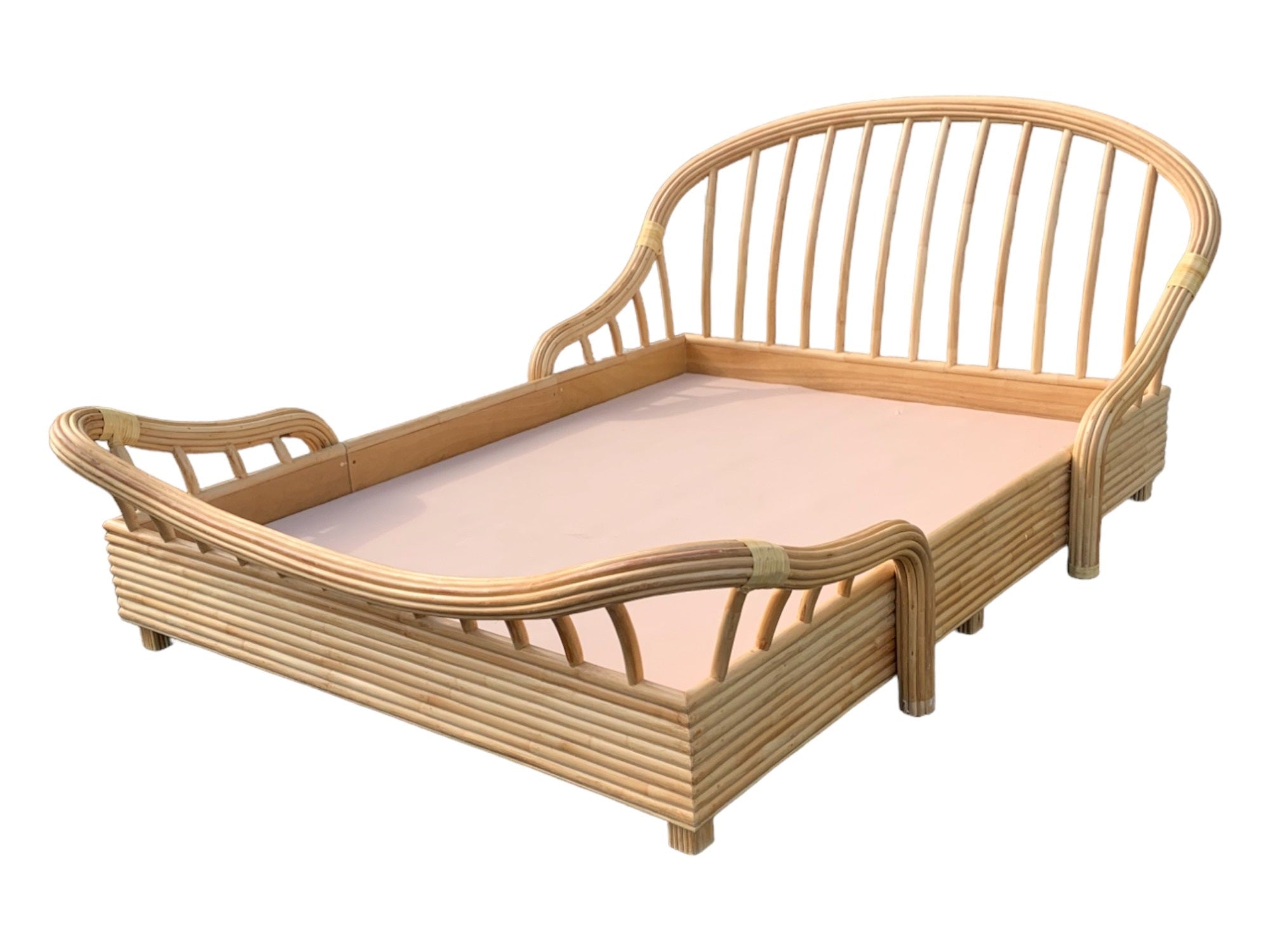 Boho Chic Bent Split Bamboo Queen Size Bed