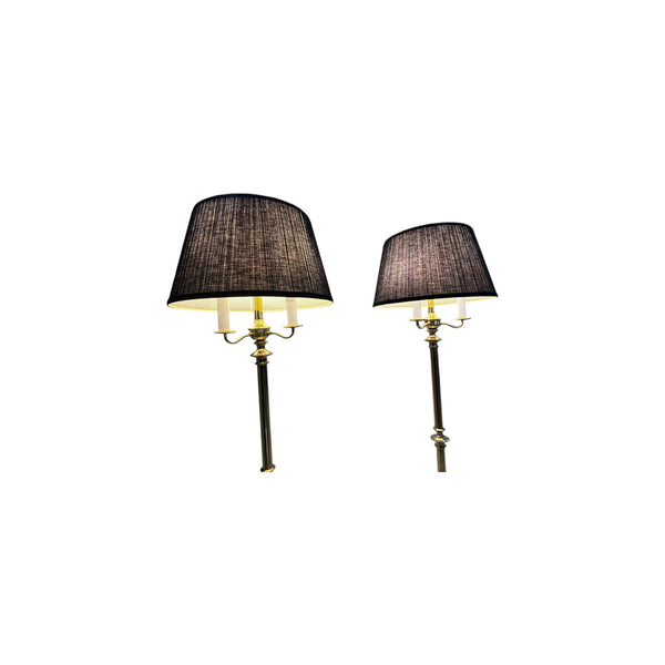 Gatco Neoclassical Style Brass Floor Lamps in the Style of Maison Jansen