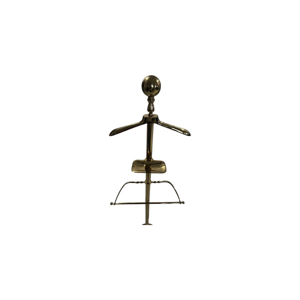Vintage Brass Clothing Valet Butlers Rack Dressing Stand Coat Hat Suit Hanger