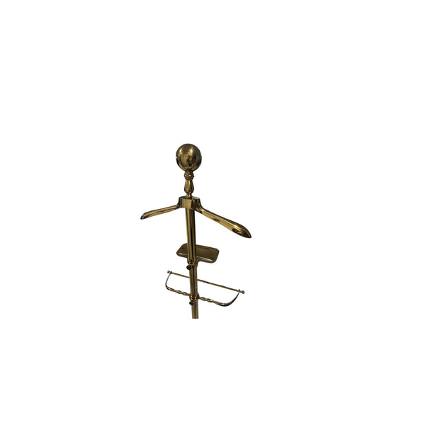 Vintage Brass Clothing Valet Butlers Rack Dressing Stand Coat Hat Suit Hanger