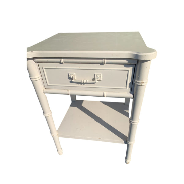 Pair of Faux-Bamboo Nightstands by Henry Link Single Drawer