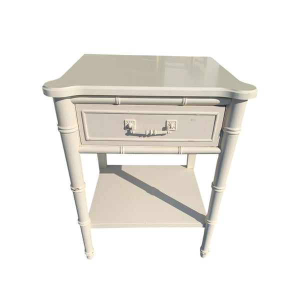 Pair of Faux-Bamboo Nightstands by Henry Link Single Drawer