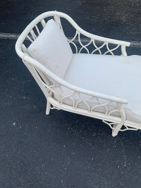 Vintage Ficks Reed Chinoiserie Bamboo Style Chaise Lounge