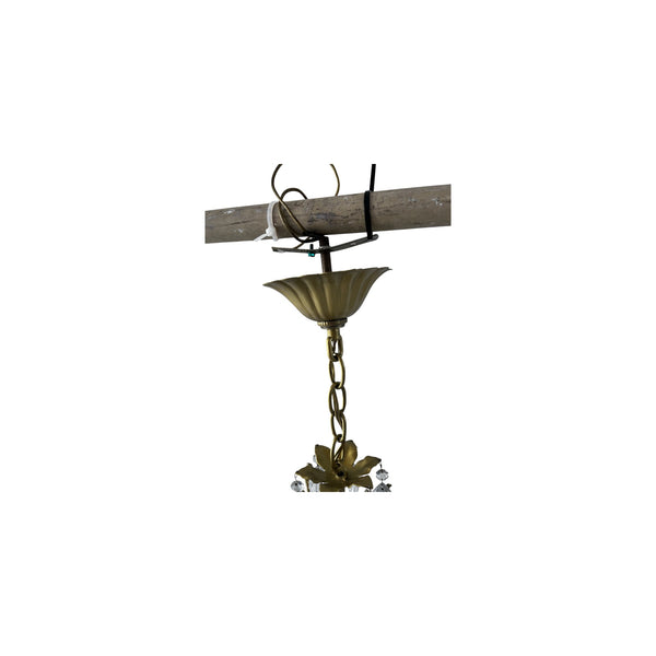 Hans Kög style vintage Italian golden metal sheaf of wheat six-lights chandelier