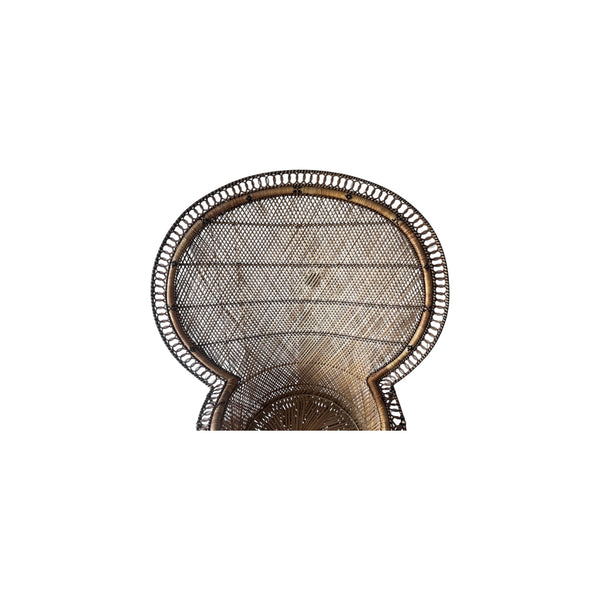Vintage Emmanuelle Peacock Bamboo Wicker Fan Chair with cushions