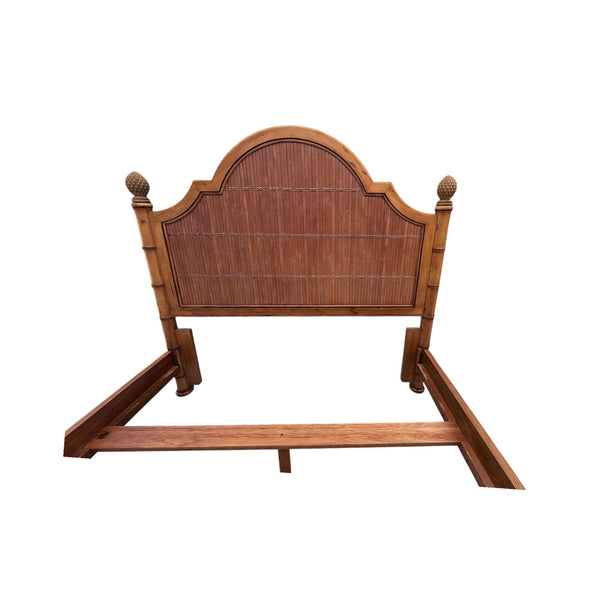 Tommy Bahama Split Bamboo Queen Size bed with pineapple finials