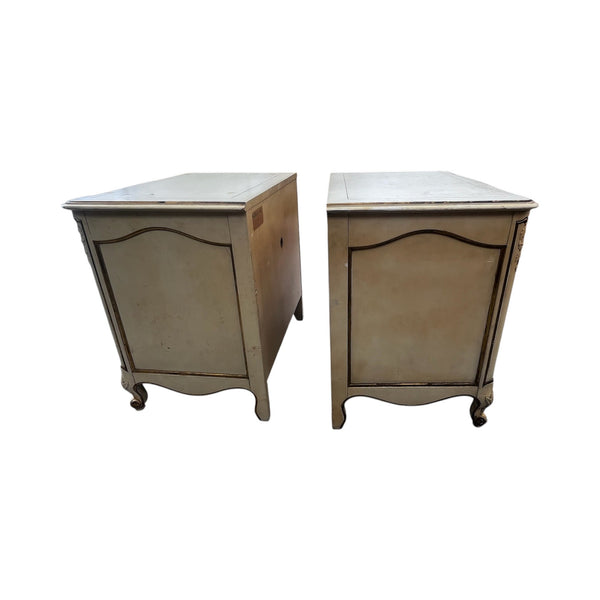 Kindel French Shabby Chic Painted Large Nightstands Side End Tables a pair