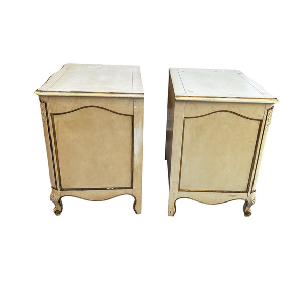 Kindel French Shabby Chic Painted Large Nightstands Side End Tables a pair