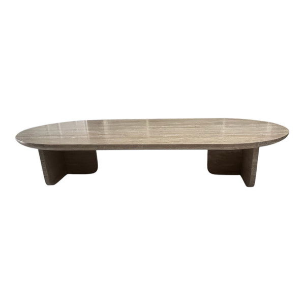 Harbour Maui Oval Coffee Table in Travertine Natural MSRP 8,092.50