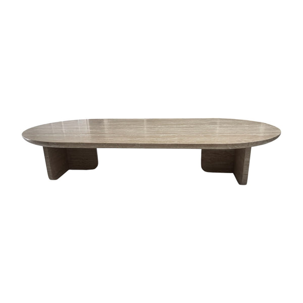 Harbour Maui Oval Coffee Table in Travertine Natural MSRP 8,092.50