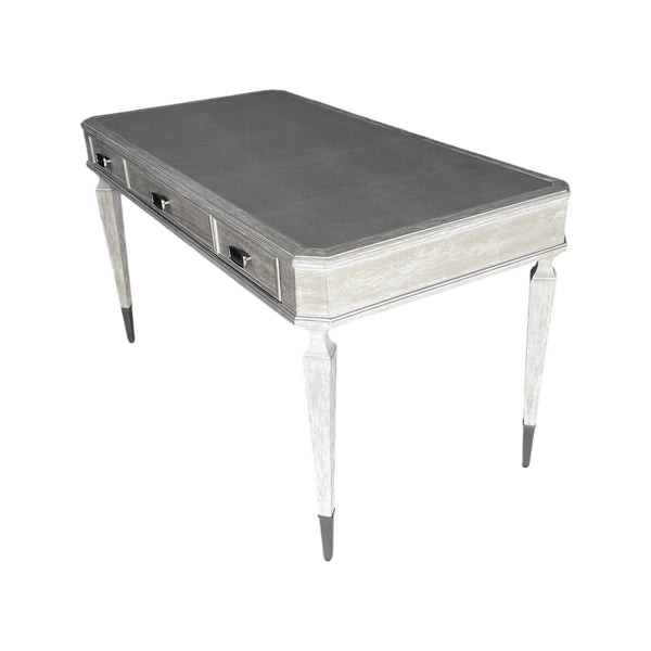 Sligh Greystone Chloe 3-Drawer Writing Desk with Faux Leather Top with chair