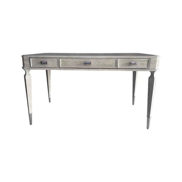 Sligh Greystone Chloe 3-Drawer Writing Desk with Faux Leather Top with chair