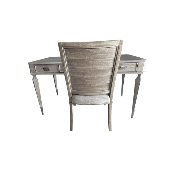 Sligh Greystone Chloe 3-Drawer Writing Desk with Faux Leather Top with chair