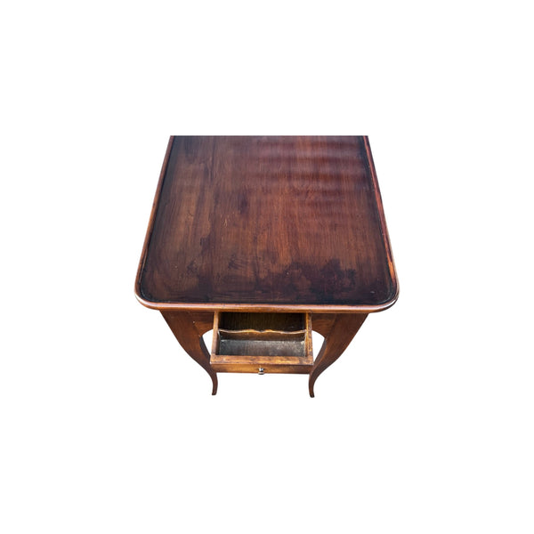 Antique French Country Style Wooden Side Table one drawer