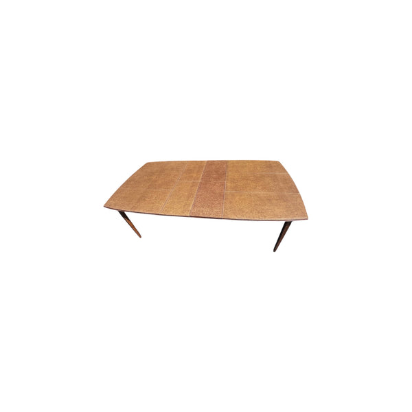 The Halle Bros Mid Century Modern Walnut Cane Back Dining Room Set 8 chairs