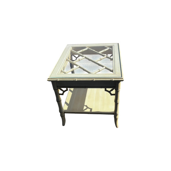 Thomasville Allegro Fretwork Faux Bamboo Side /Coffee Table Chinese Chippendale