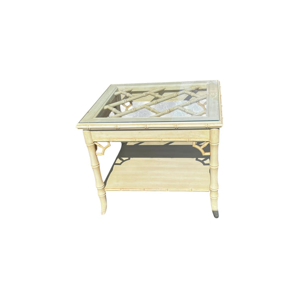 Thomasville Allegro Fretwork Faux Bamboo Side /Coffee Table Chinese Chippendale