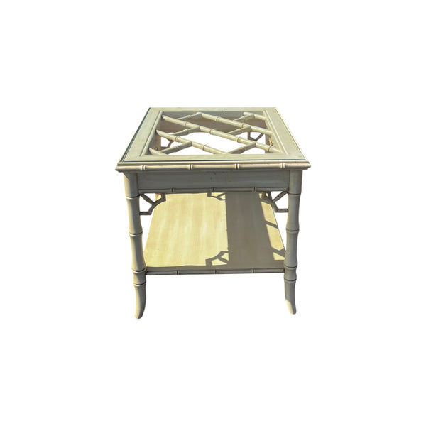 Thomasville Allegro Fretwork Faux Bamboo Side /Coffee Table Chinese Chippendale