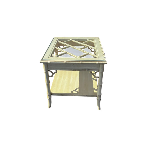 Thomasville Allegro Fretwork Faux Bamboo Side /Coffee Table Chinese Chippendale