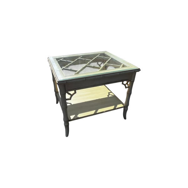 Thomasville Allegro Fretwork Faux Bamboo Side /Coffee Table Chinese Chippendale